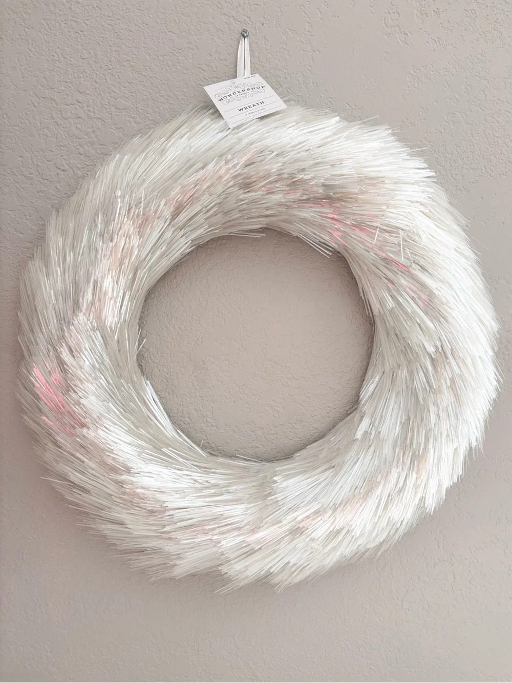 WONDERSHOP Iridescent Pearl Tinsel Wreath NWT